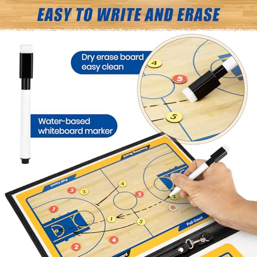 Foldable Basketball Coaching Board with Magnetic Markers