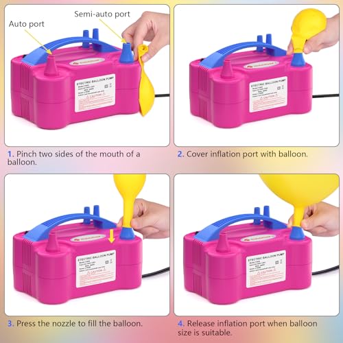 Portable Electric Balloon Pump with Dual Nozzle for Quick Inflation