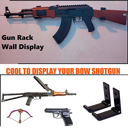 Folding Rifle Wall Mount with Padding - 2pcs Cushion & Round Head