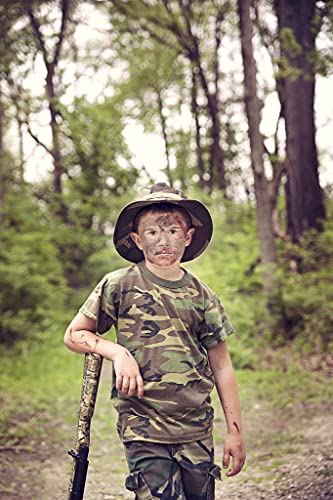 Kids Camouflage Sun Hat UPF 50+ Camo Boonie Bucket Hat 7-14 Years