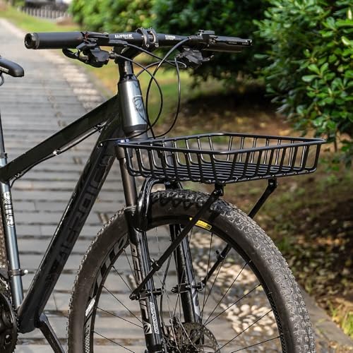 CXWXC Front Bike Basket Rack - Large Aluminum Front Rack with Struts