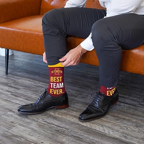 NCAA For Bare Feet Best Team Ever Crew Socks - Iowa State Cyclones, One Size