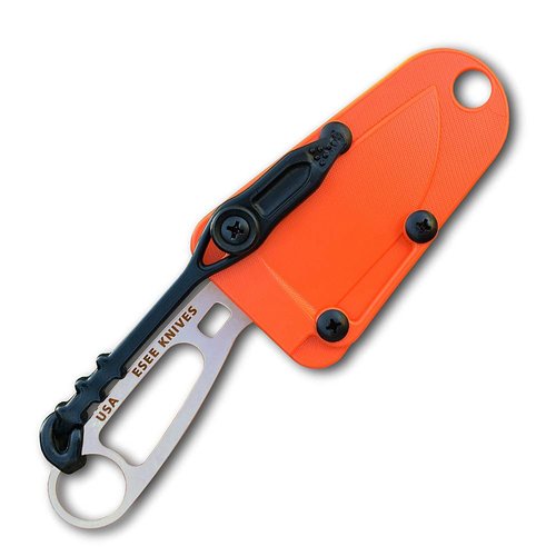 ESEE Imlay SAR Swiftwater Rescue Knife, Sheath, Clip Plate, & Retention Strap (Orange Sheath)