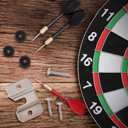 Dart Board Mounting Bracket Kit - 2 Sets with Screws & Hooks