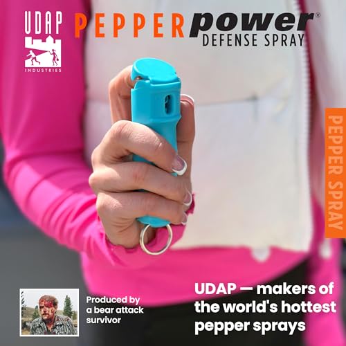 Pepper Spray Keychain - 0.4oz Teal Self Defense Spray