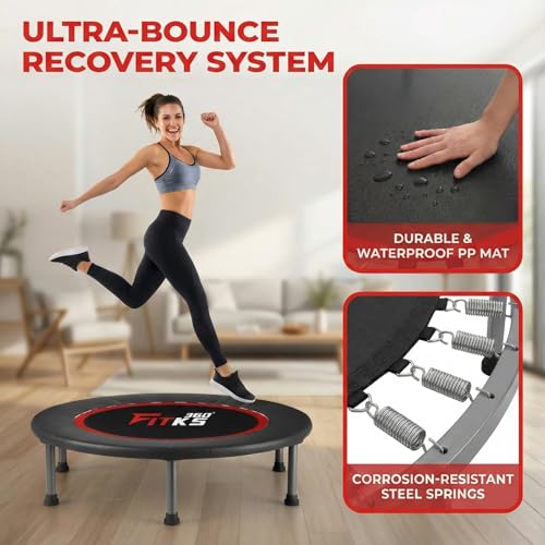 40'' Foldable Fitness Trampoline with Safety Pad & Game - 400lbs