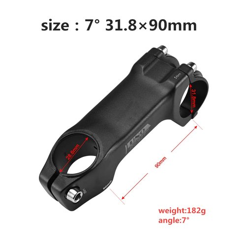 FOMTOR 31.8 Bike Stem 70mm 90mm 110mm 120mm 7 Degree Bike Handlebar Stem MTB Stem Light Weight for Most Bicycle Mountain Bike Road Bike BMX MTB Cycling (90MM)