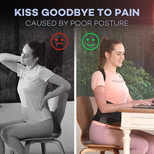 SICHEER Posture Corrector Back Brace for Women & Men Medium (Waist 34-38) — Adjustable