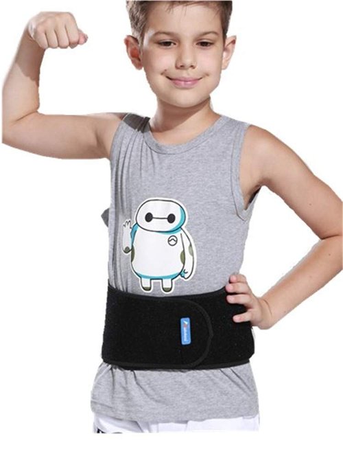 WENDYWU Kids Adjustable Waist Belt Brace Support Ballet Dance Protector Abdominal Band for Back (Black)