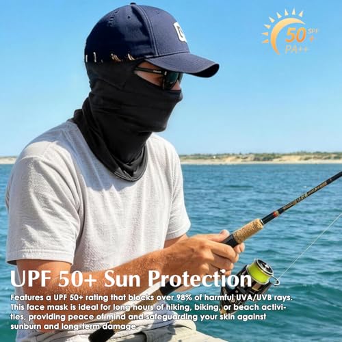 Ski Mask Balaclava - Cooling Ice Silk Face Cover for Men/Women - Black