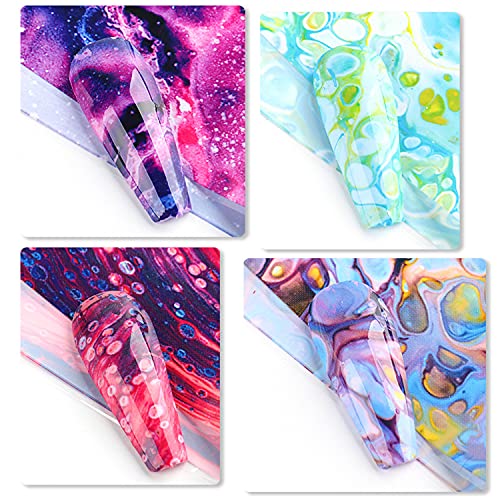 Starry Sky Nail Art Foil Stickers - Flowing Starry Sky, 10 Sheets