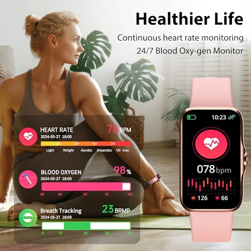 JYUAJOI Fitness Tracker Pink/Purple, 24/7 HR, SpO2, Sleep Monitor, IP68 Waterproof