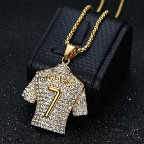 Soccer Jersey Necklace No.7 for Boys and Men - Football Fan Jewelry