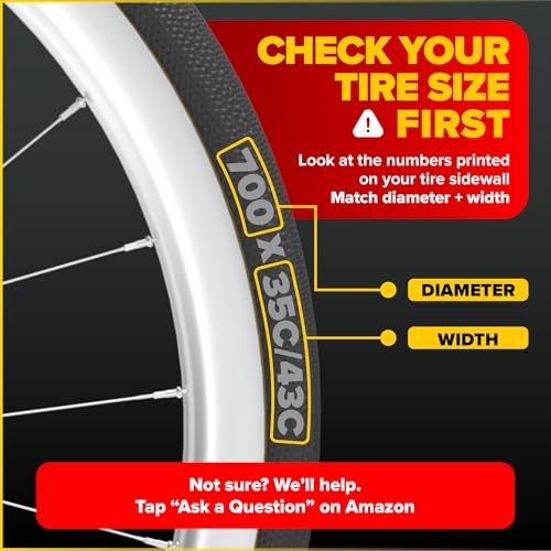 700C Bike Inner Tube 48mm Presta Valve - 35-43c, 2 Pack