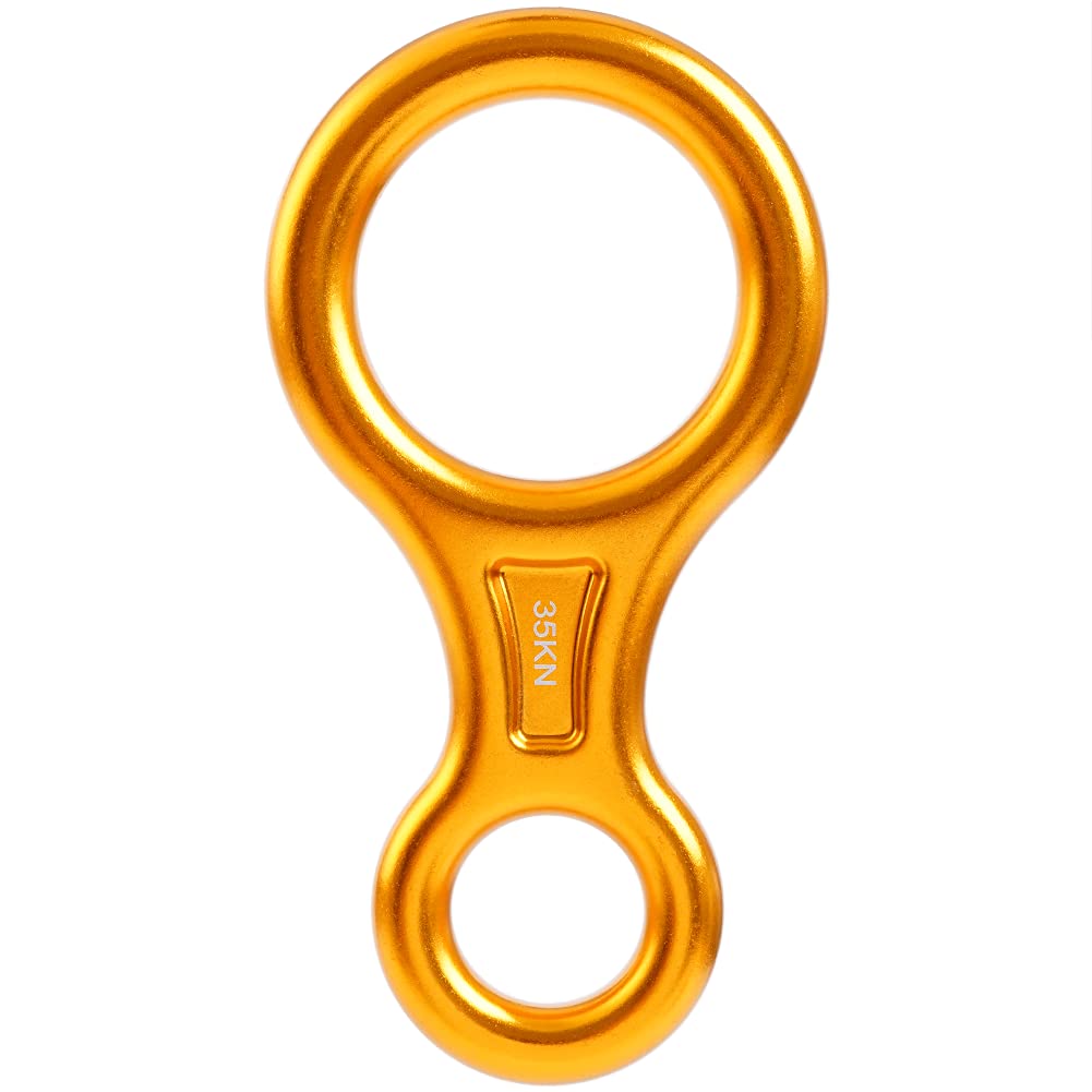 PROND Terminal 8 Descender, Climb Aluminum Figure 8 Descender Rigging Plate Heavy Duty, 35KN Aluminum Alloy Descender for Outdoor Climbing Rappel Gear Downhill Ring Equipment and Belay Device