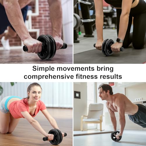 Dual-Wheel Ab Roller with Knee Pad - Portable Core Trainer
