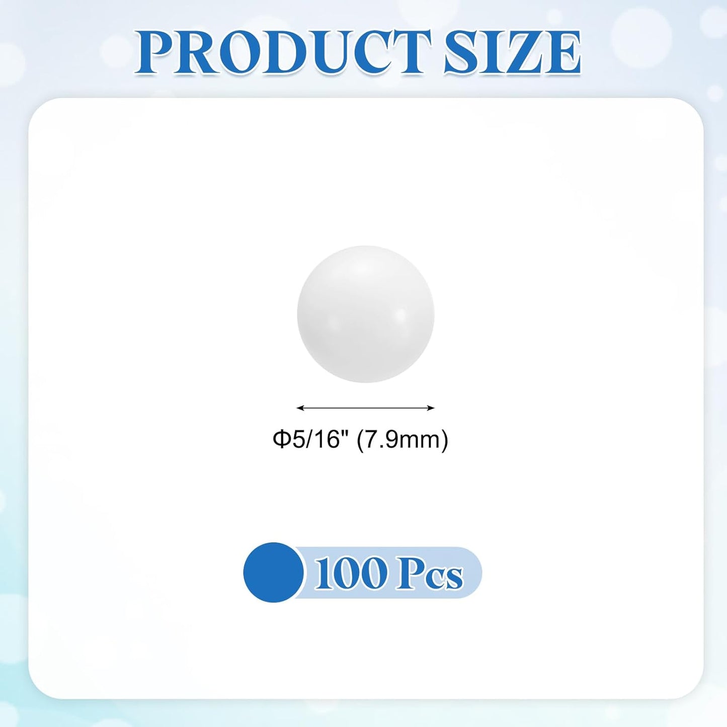 Uxcell POM Bearing Balls - 200pcs Solid Plastic Precision Balls | 5/16" (7.9mm) Size