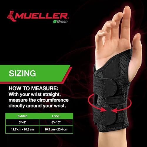 Fitted Wrist Brace for Pain Relief - Adjustable Support for Carpal Tunnel, Tendonitis, Arthritis, Black, Small/Medium