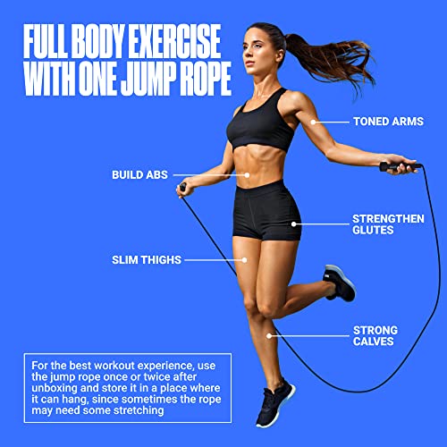 Adjustable Jump Rope for Fitness and Cardio Training - Black