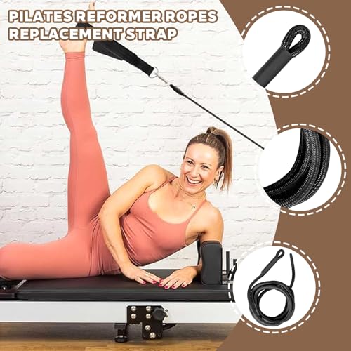 Pilates Reformer Pull Rope - 2-Pack Replacement Straps for Home Gym