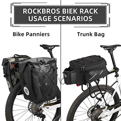 Rear Bike Rack - Quick Release Aluminum Alloy Cargo Rack - All Black