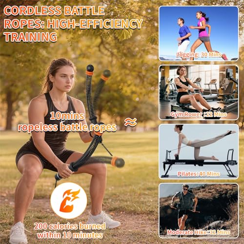 Adjustable Ropeless Battle Ropes - Cordless Weighted for HIIT