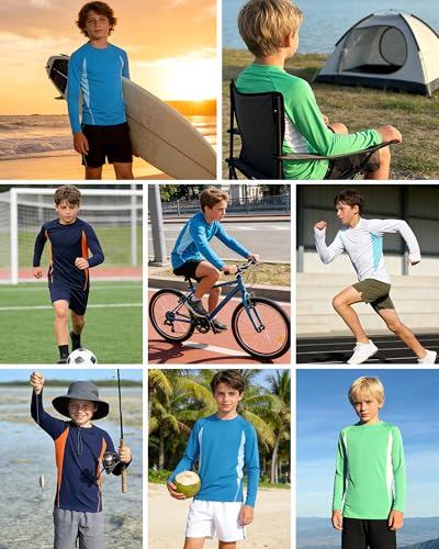 Boys Long Sleeve Rash Guard Swim Shirt - 11-12 Years White