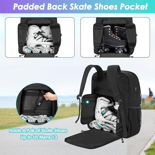 Roller Skate Backpack for Men & Women - Fits Up to US Men's 13