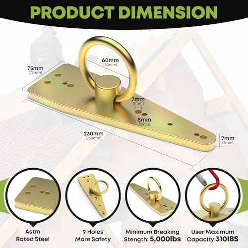 Bull Ring Reusable Roof Safety Anchor | Heavy-Duty Fall Protection Anchor | Zinc Plated Steel Roofing Anchor | Permanent Roof Anchor for Wooden Structures