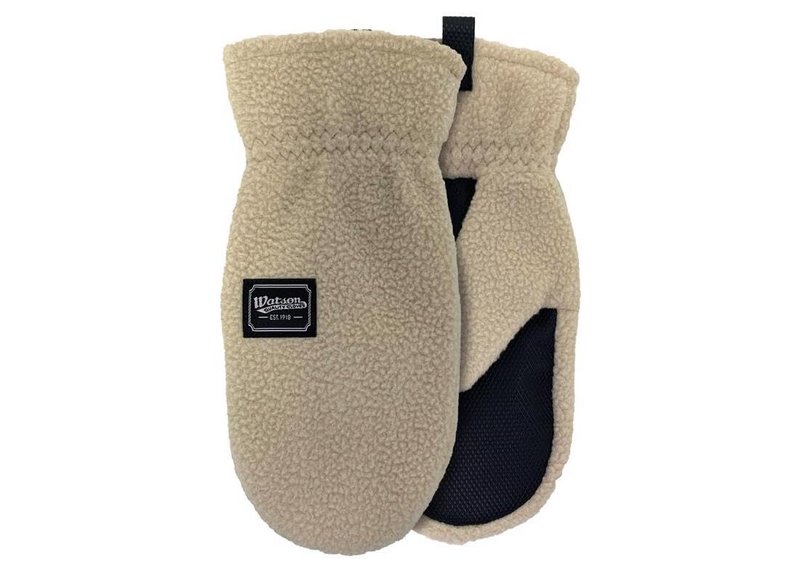 Watson Gloves Lady Baa Baa Cozy Winter Mitt - Sustainable Fuzzy Fleece Sherpa Shell, Warm Eco-Lining, Touchscreen, Snug-Fit, Beige, Medium