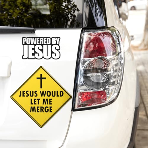 Pack 11 Pcs Christian Jesus I Saw That Sticker for Cars Vehicles Trucks Laptops Cute Funny Sayings Bumper Stickers Reusable Removable Vinyl Wall Decals Car Exterior Accessories