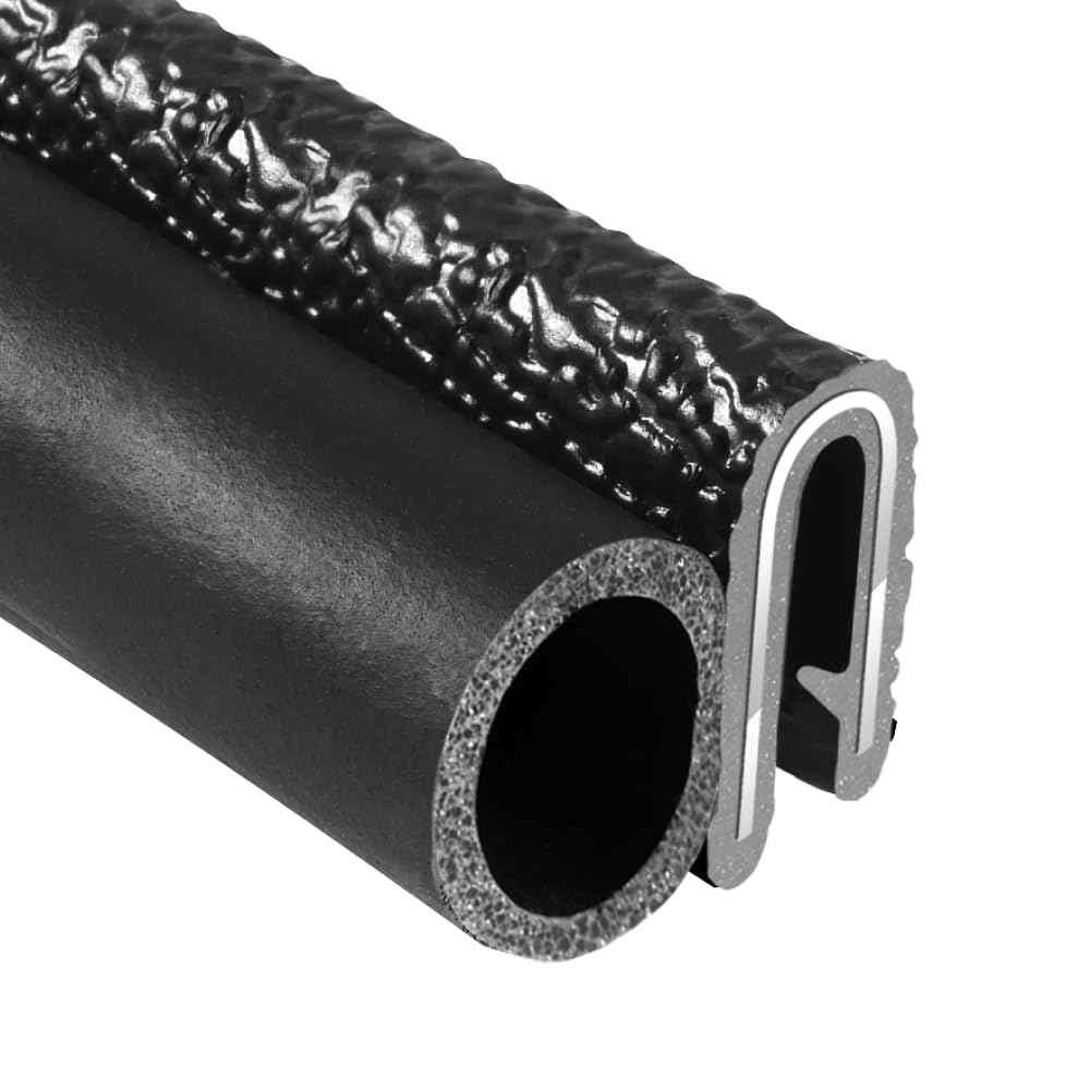 Trim-Lok Trim Seal with Side Bulb – Fits 1/16” Edge, 5/8” Bulb Seal Diameter, 25’ Length – PVC Plastic Trim with EPDM Rubber Seal, Easy to Install for Cars, Boats, RVs, Trucks, and Home Applications