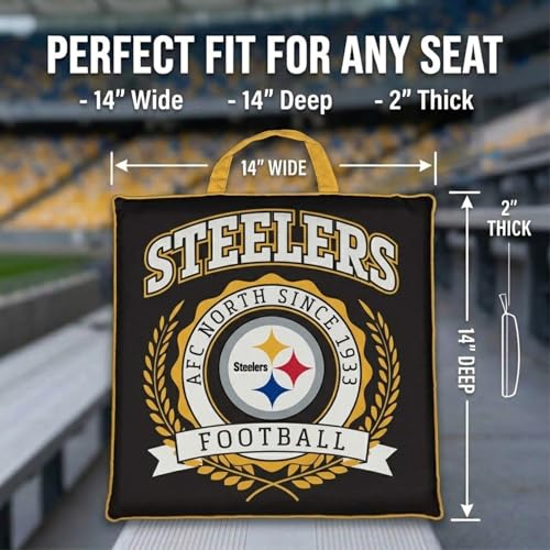 Pittsburgh Steelers Crest Stadium Cushion - Portable & Durable