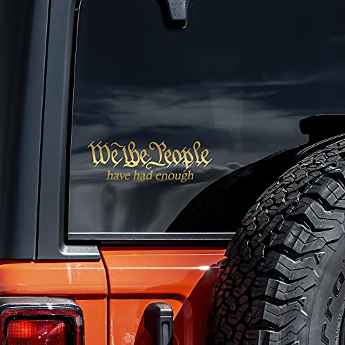 We The People Decal Sticker - Vinyl Auto Wall Laptop - Gold - 5.5" x 1"