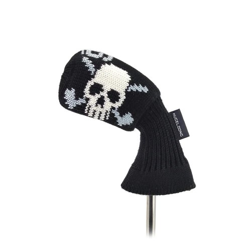 HUGELOONG Golf Skull Golf Iron Head Covers Set 11PCS (3,4,5,6,7,8,9.A,P,S,L) with Light Gray No. On Top, Golf Headcovers Suitable for Right & Left Handed Golfer-Black/White/Light Gray