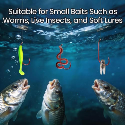 100pcs Long Shank Baitholder Fishing Hooks - Size 8