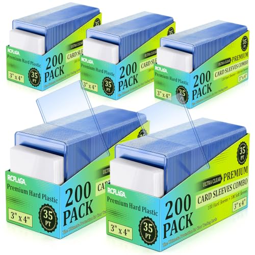 500 Pack Hard and Soft Card Sleeves 3x4 inch for Trading Cards - RCPLAGA
