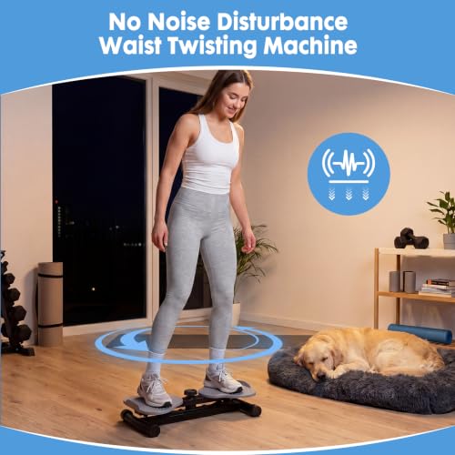 Waist Twister Machine - Light Grey, 300 lbs Capacity, Noiseless Fitness Tool