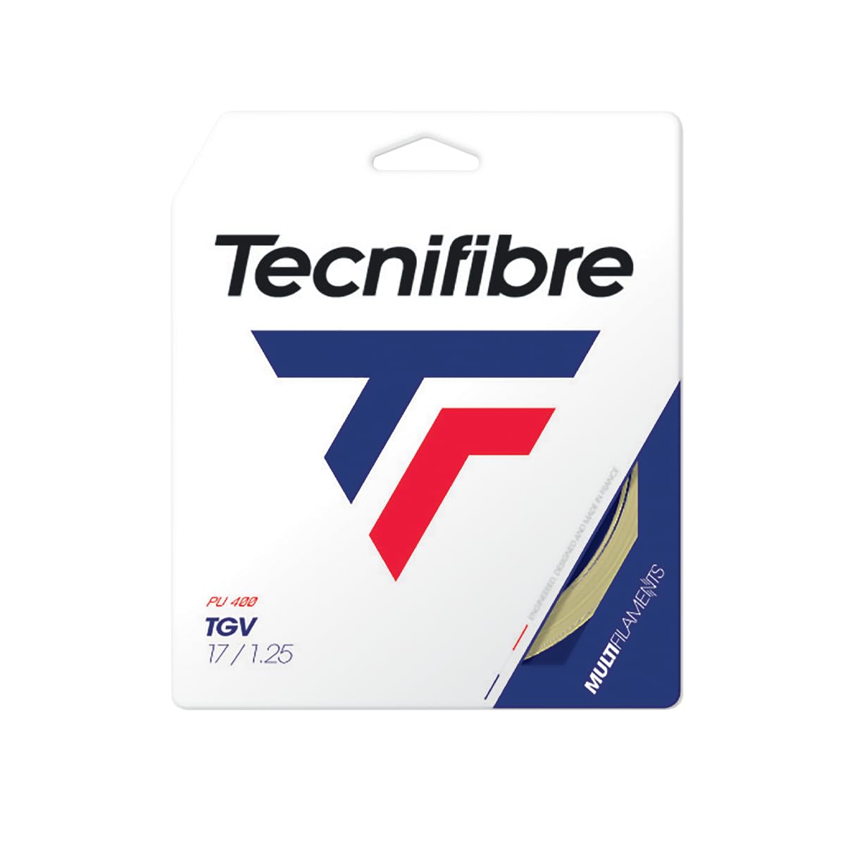 Tecnifibre Unisex - Adult TGV 12m String Set Nude Tennis String, 1.25