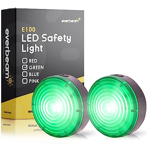 LED Safety Lights - Waterproof Clip On Running Lights, 2 Pack, Green