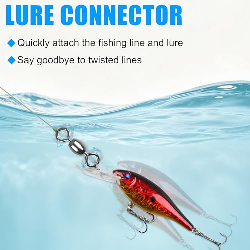 Rolling Barrel Fishing Swivels - High Strength Copper - Size 8# (50 Pack)