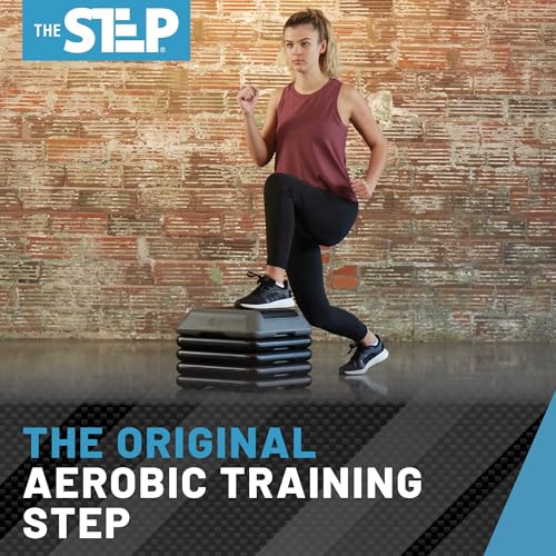 High Step Aerobic Platform with 4 Risers - Grey