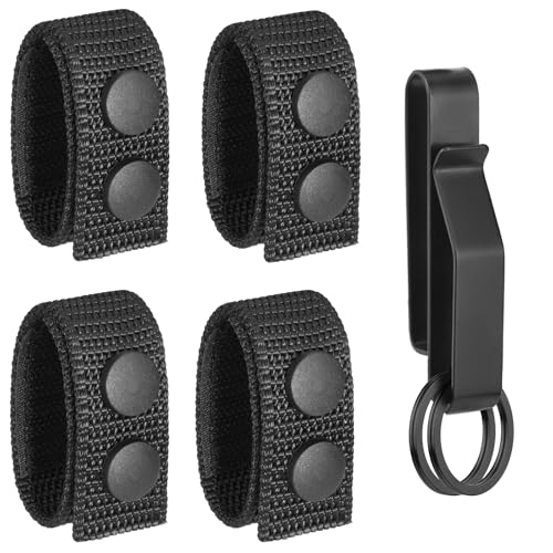 5-Piece Duty Belt Keeper Set with Stainless Steel Key Clip