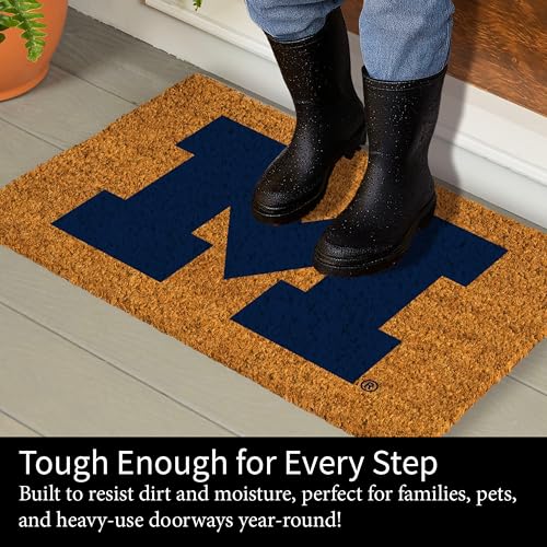 University of Michigan Coir Doormat - 28 x 16 Inches, Non-Slip