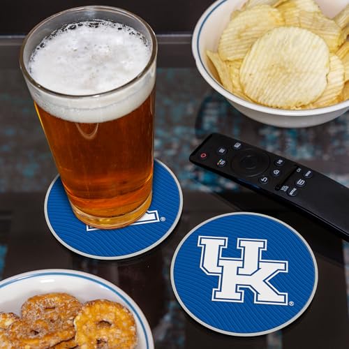 Kentucky Wildcats NCAA 4-Pack Rubber Coaster Set - Official Licensed Drink Protectors