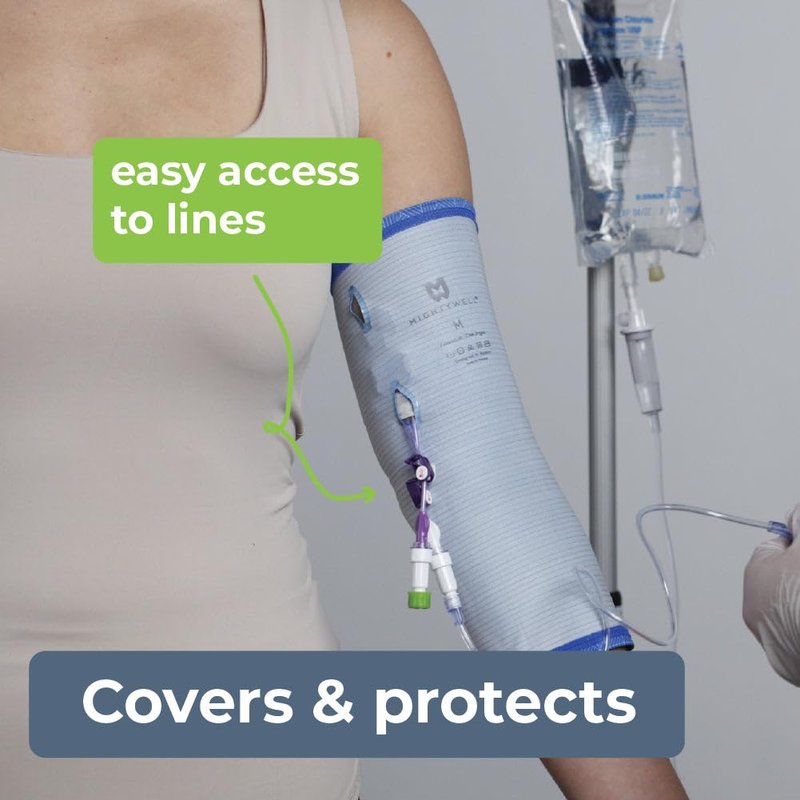 Mighty Well PICCPerfect PICC Line Cover: Soft Touch Double Layer PICC Line Arm Cover | Solid Black, Large