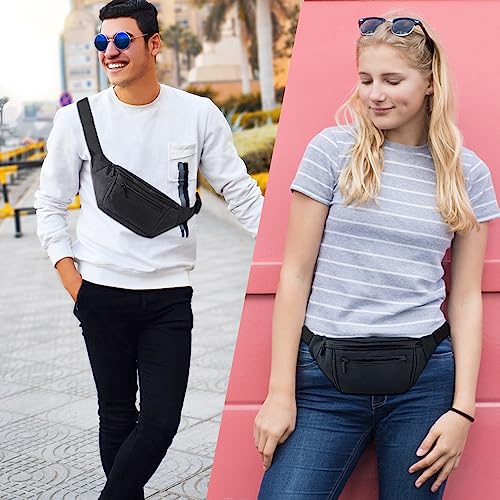 Fanny Pack for Men & Women - Adjustable Lightweight Hip Pack - Black