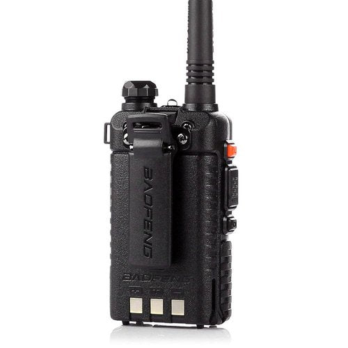 [5 Packs] Baofeng UV-5R Two Way Radio Dual Band 144-148/420-450Mhz Walkie Talkie with 1800mAh Li-ion Battery, Programming Cable, Headset, Belt Clip, Hand Strap, Desktop Charger (Black)