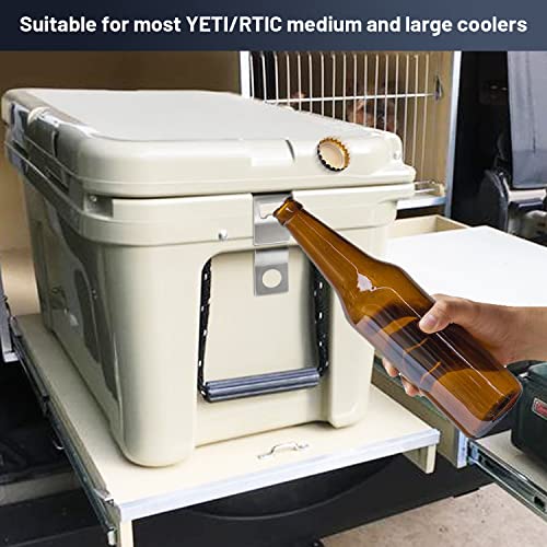 Cooler Lock Bracket 2 Pack with Portable Bottle Opener - Stainless Steel