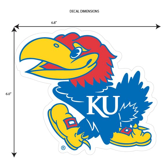 Kansas Jayhawks 8-Inch Outdoor Auto Decal - Team Colors
